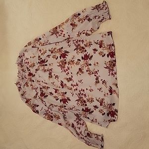 Neutral Tone Floral Blouse. Size Small.